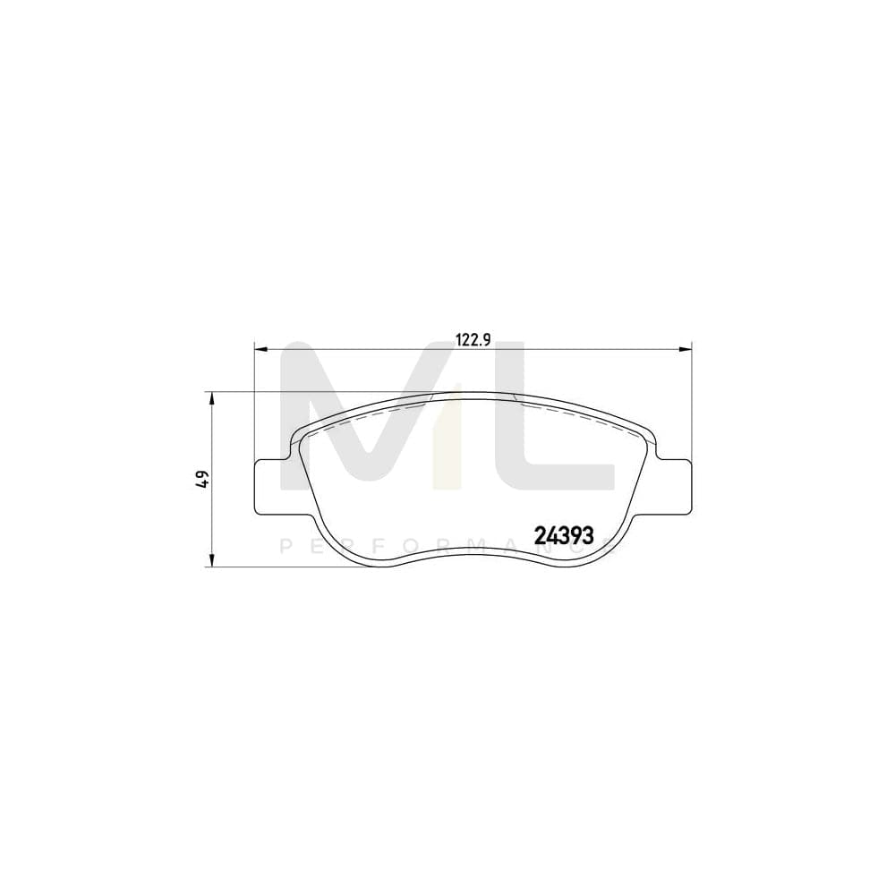 Brembo P 68 049 Brake Pad Set For Fiat Palio Excl. Wear Warning Contact | ML Performance Car Parts