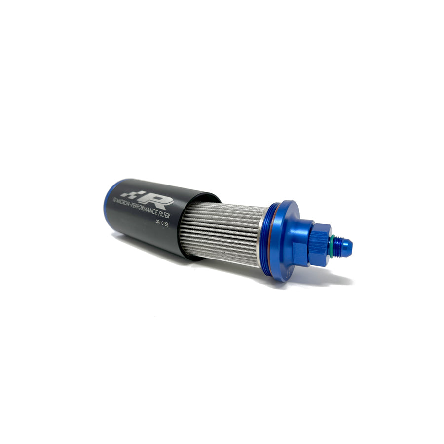 Precision Raceworks 201-0155 Inline Fuel Filter AN6 Male Flare 10 micron | ML Perfromance UK