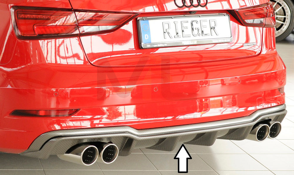 Rieger 00099616 Audi 8V A3 Rear Diffuser 1 | ML Performance EU Car Parts