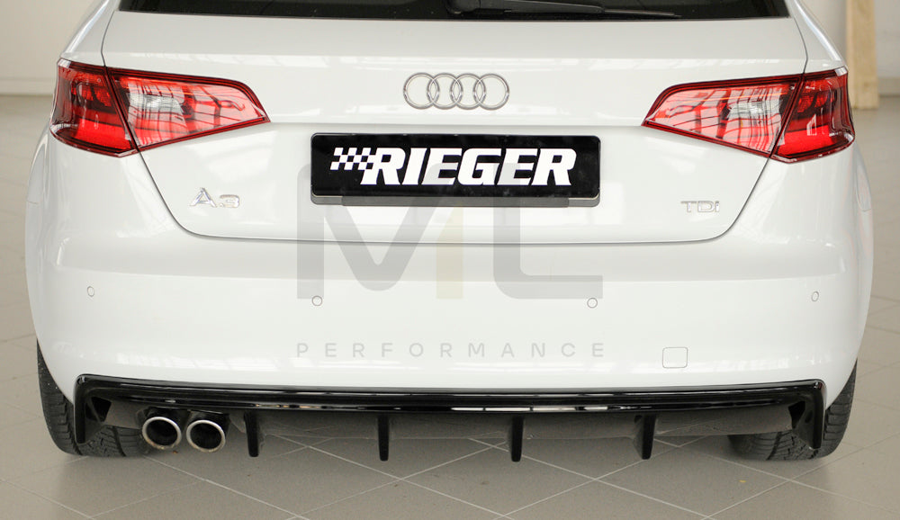 Rieger 00088100 Audi 8V A3 Rear Diffuser 4 | ML Performance EU Car Parts