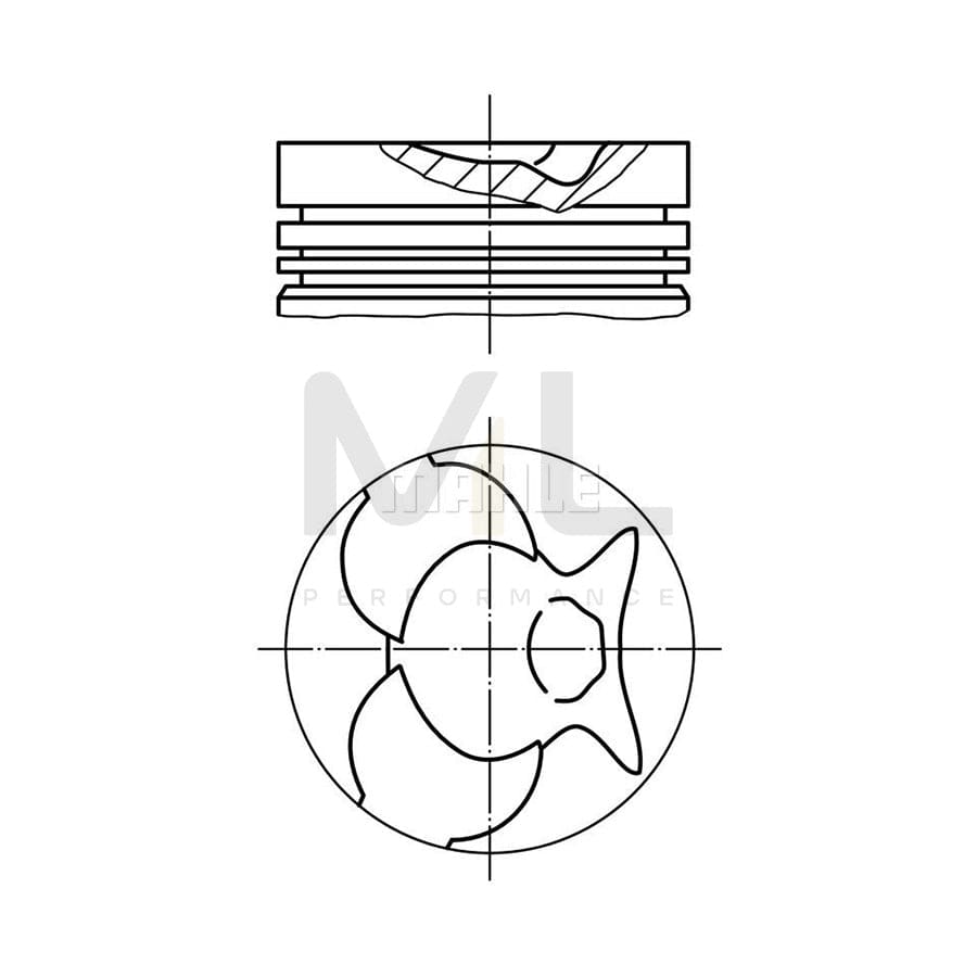 MAHLE ORIGINAL 007 58 02 Piston 80,6 mm, with piston rings, without cooling duct | ML Performance Car Parts