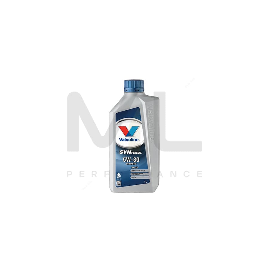 Valvoline SynPower RNO C3 SAE 5W-30 Premium Grade Synthetic Engine Oil 1l | Engine Oil | ML Car Parts UK | ML Performance