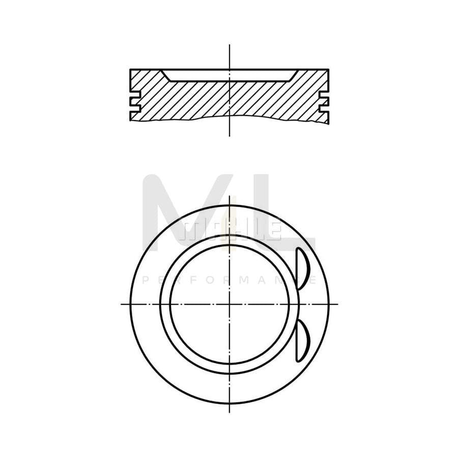 MAHLE ORIGINAL 033 21 00 Piston 82,51 mm, with piston ring carrier, without cooling duct | ML Performance Car Parts