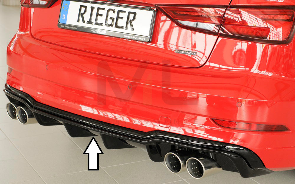 Rieger 00088186 Audi 8V A3 Rear Diffuser 1 | ML Performance EU Car Parts