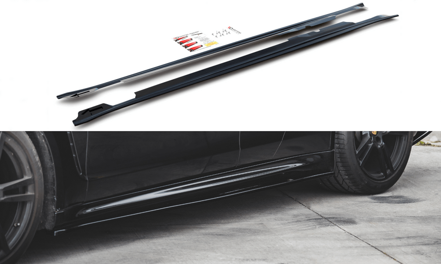 Maxton Design PO-PA-970-T-SD2T Side Skirts Diffusers V.2 Porsche Panamera Turbo 970 (Facelift) | ML Performance UK Car Parts