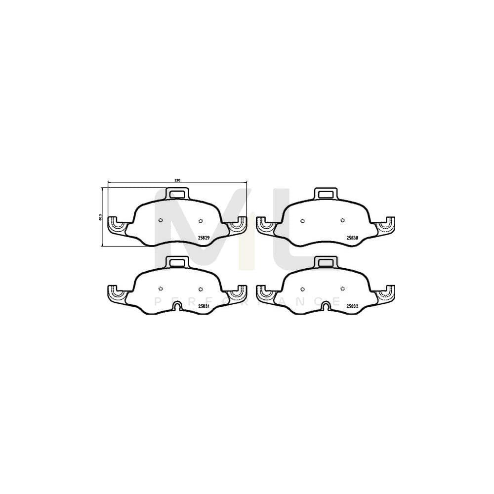 Brembo P 85 160 Brake Pad Set For Audi Tt Directional Brake Pads, Prepared For Wear Indicator | ML Performance Car Parts