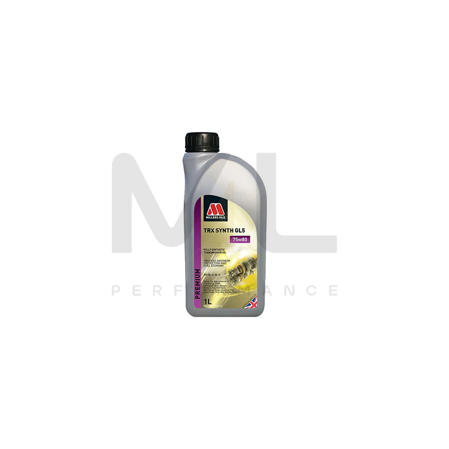 Millers Oils TRX Synth 75w Fully Synthetic Transmission Oil 1l | Engine Oil | ML Car Parts UK | ML Performance