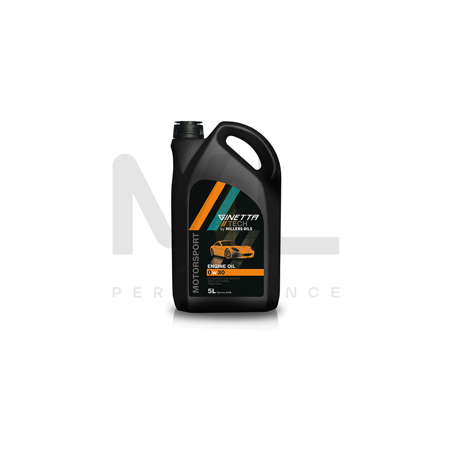 Millers Oils Ginetta Tech 0W-30 Fully Synthetic Engine Oil 5l | Engine Oil | ML Car Parts UK | ML Performance