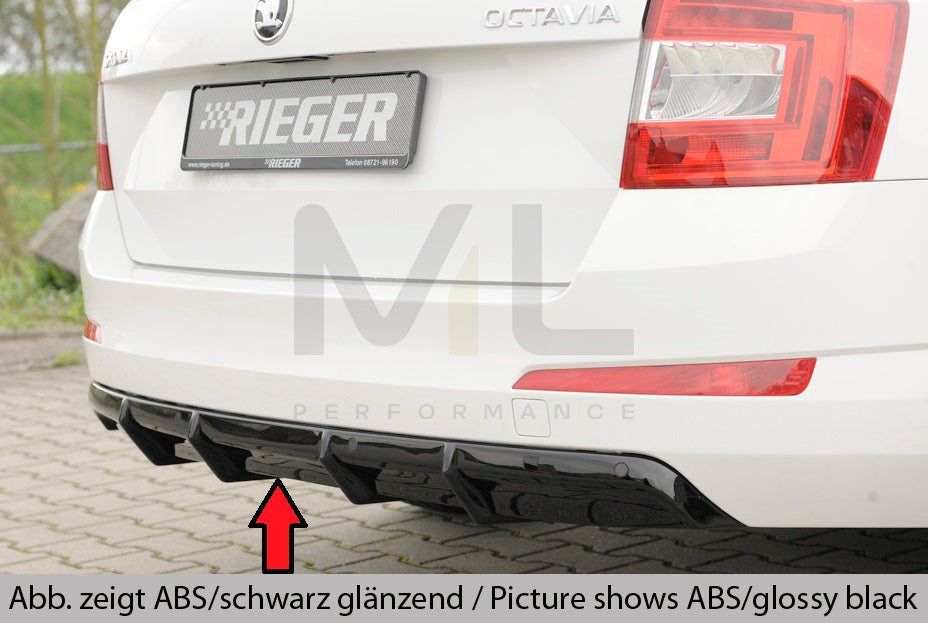 Rieger 00079029 Skoda 5E Octavia Rear Diffuser 1 | ML Performance EU Car Parts