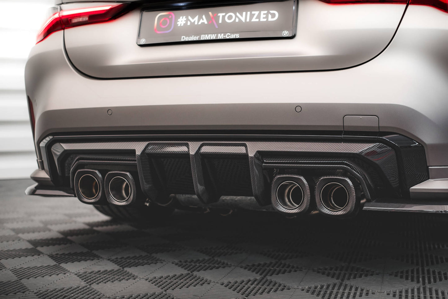 MAXTON DESIGN CF-BM-4-G82-M-RS1-245-P CARBON FIBER REAR DIFFUSER BMW M4 G82 / M3 G80 | ML Performance