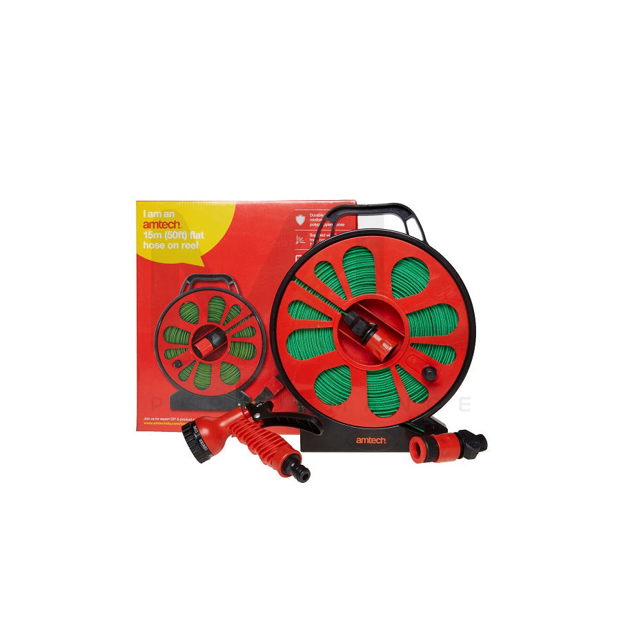 Amtech Flat Expandable Hose On Reel - 50Ft