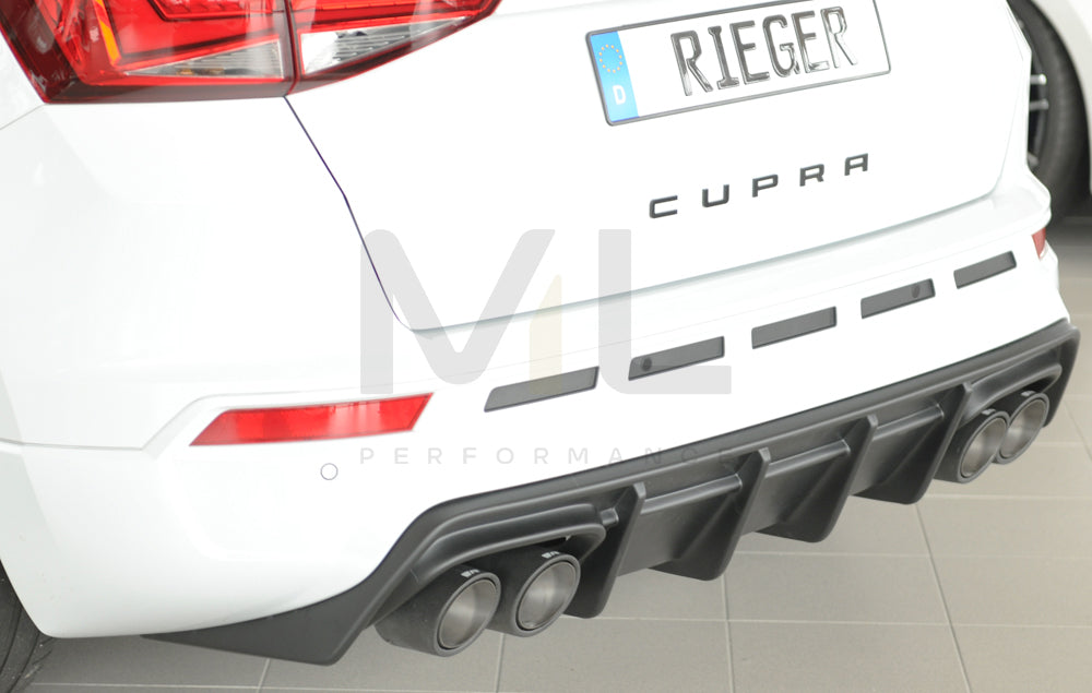 Rieger 00027047 SEAT 5FP Ateca Cupra Rear Diffuser 2 | ML Performance EU Car Parts