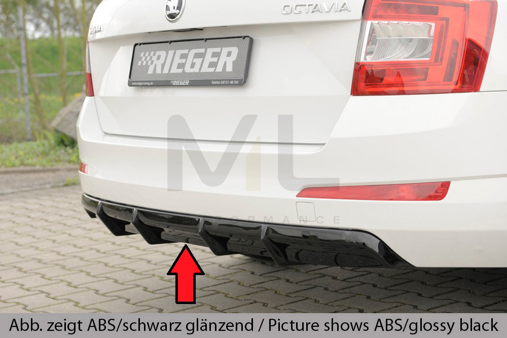 Rieger 00099289 Skoda 5E Octavia Rear Diffuser 1 | ML Performance EU Car Parts