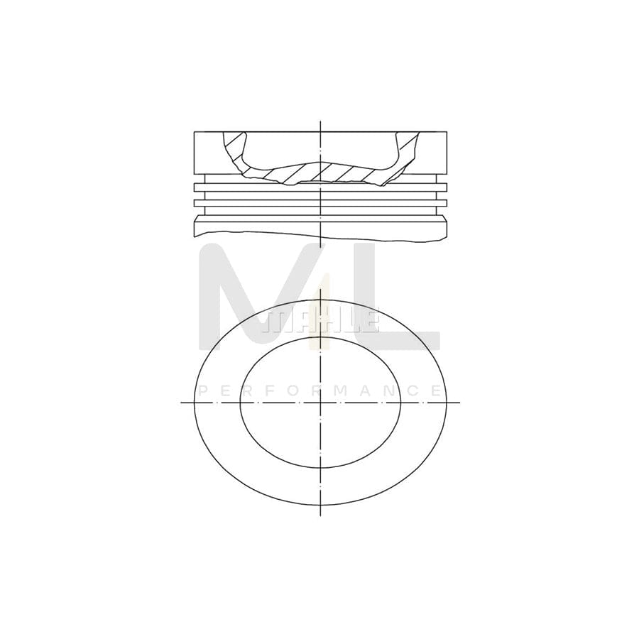 MAHLE ORIGINAL 003 98 00 Piston 102,0 mm, with piston ring carrier | ML Performance Car Parts