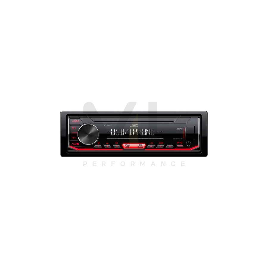 JVC KD-X262 Car stereo 1 DIN, AOA 2.0, Made for iPod/iPhone, 12V, FLAC, MP3, WAV, WMA | ML Performance Car Parts