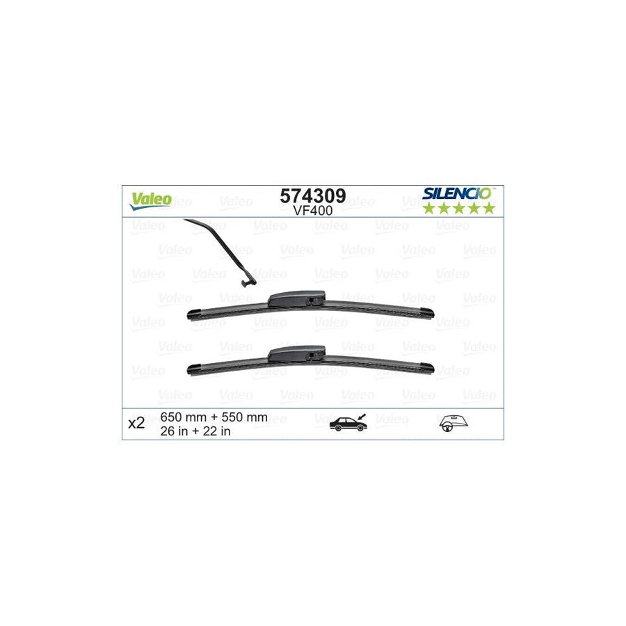 Valeo Silencio Flat Blade Set, Silencio X.Trm 574309 Wiper Blade | ML Performance EU Car Parts