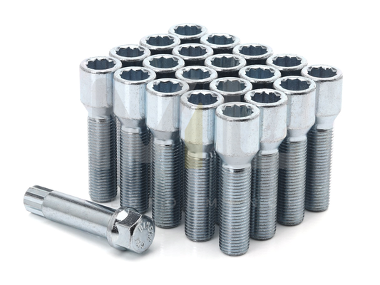 JR Wheels 50mm 12x1,5 Silver Star Bolts with Key - Set of 10 - ML Performance UK